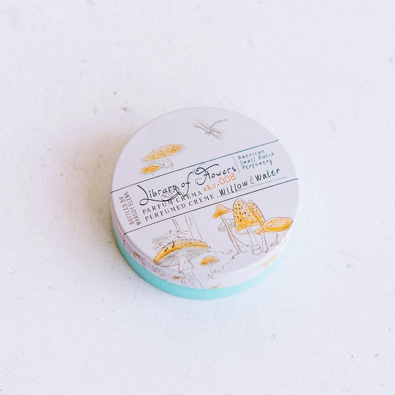Library of Flowers Willow & Water Parfum Crema, 2.5 oz., Cut Greens, Flowering Lotus, & Watercress Scented Women's Solid Perfume, Long Lasting Fragranced Body Lotion - Image 2