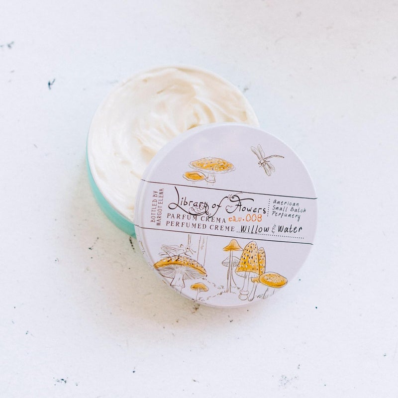 Library of Flowers Willow & Water Parfum Crema, 2.5 oz., Cut Greens, Flowering Lotus, & Watercress Scented Women's Solid Perfume, Long Lasting Fragranced Body Lotion - Image 3