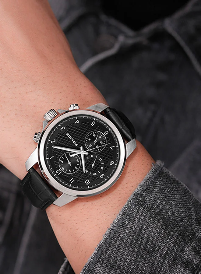 POLICE Mensor Gents Chronograph Watch With Black Dial & Black Strap -PEWJF0021503