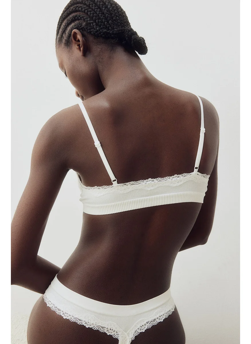 H&M 2-Pack Seamless Lace-Trimmed Thong Briefs