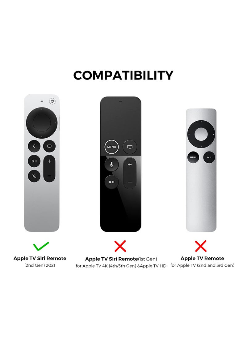 Generic - Case for Apple TV Siri Remote 4K 2021 【for AirTag Holder Built In】 All Around Silicone Cover Skin Compatible with Apple TV Remote / Siri Remote (2nd) and for AirTag (Midnight Blue) - Image 1