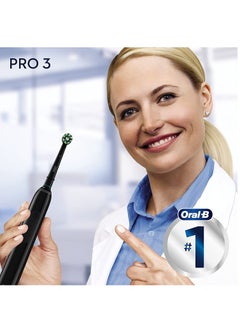 Oral-B Oral-B Pro 3 Electric Toothbrush with Smart Pressure Sensor, 1 Cross Action Toothbrush Head and Travel Case, 3500 Black  - Image 5