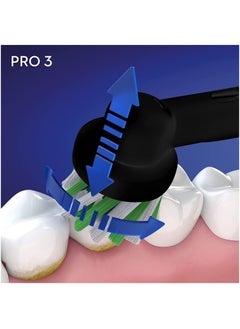 Oral-B Oral-B Pro 3 Electric Toothbrush with Smart Pressure Sensor, 1 Cross Action Toothbrush Head and Travel Case, 3500 Black  - Image 3
