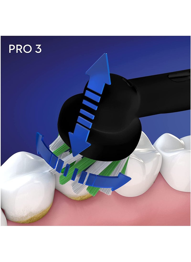 Oral-B Oral-B Pro 3 Electric Toothbrush with Smart Pressure Sensor, 1 Cross Action Toothbrush Head and Travel Case, 3500 Black  - Image 3