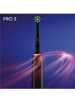 Oral-B Oral-B Pro 3 Electric Toothbrush with Smart Pressure Sensor, 1 Cross Action Toothbrush Head and Travel Case, 3500 Black  - Image 4
