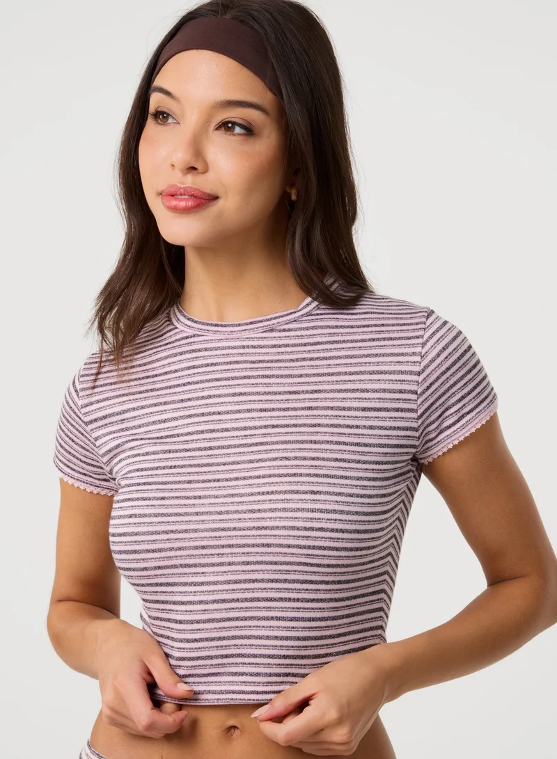 Pink Vanilla  Jersey Stripe Top for Women | Best Price UAE