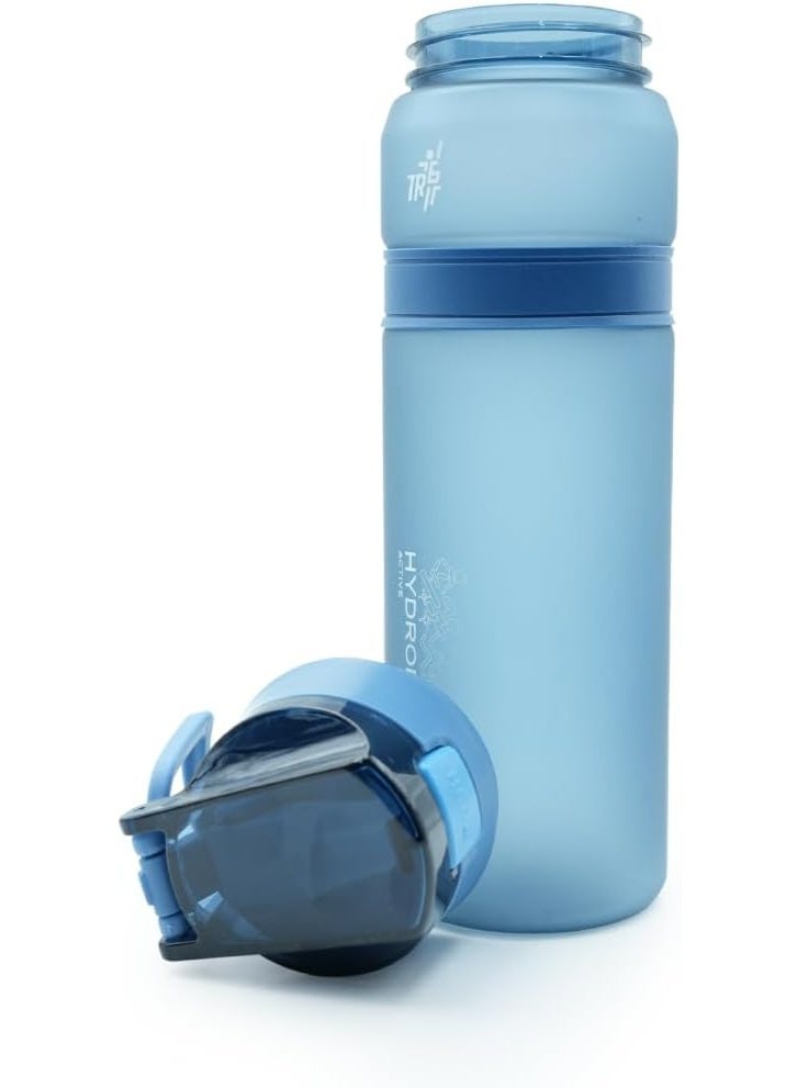 TR6 Hydra Boost Active Frosted Bottle BPA Free Tritan Sports Bottle with Secure Flip Lock Lid Leakproof, Durable & Stylish Ideal for Gym, Travel & Everyday Use 850ml (Blue) - Image 2