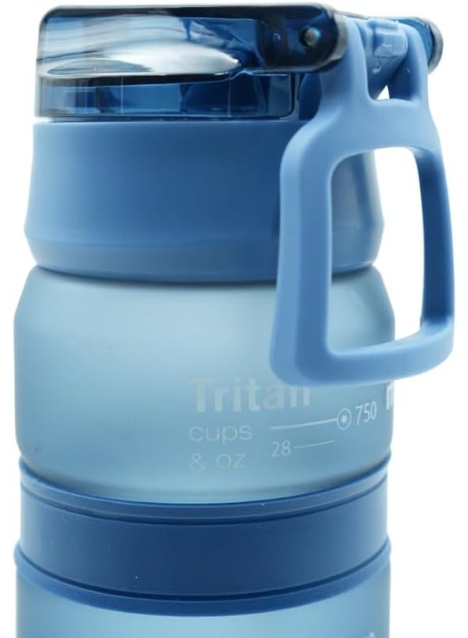 TR6 Hydra Boost Active Frosted Bottle BPA Free Tritan Sports Bottle with Secure Flip Lock Lid Leakproof, Durable & Stylish Ideal for Gym, Travel & Everyday Use 850ml (Blue) - Image 3