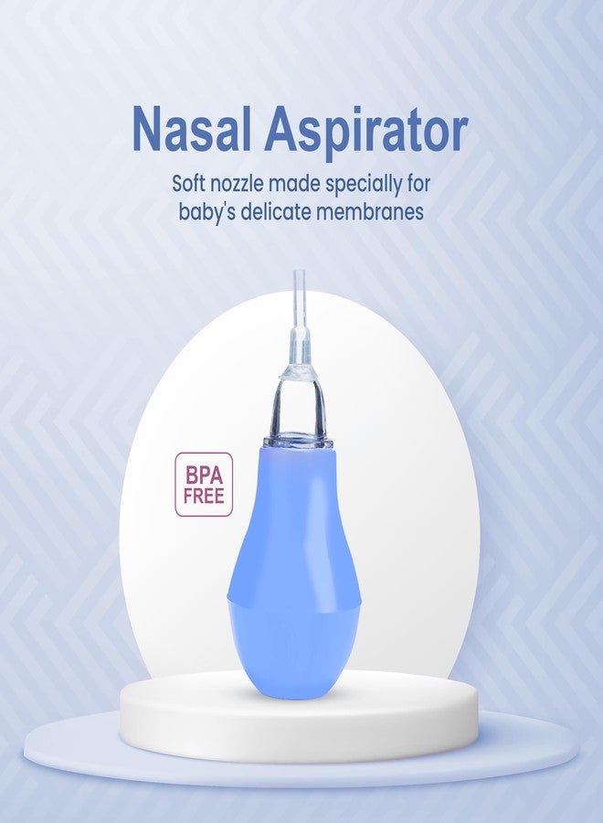 كريسنت شفاط أنف كريسنت | شفاط أنف خالٍ من مادة BPA للأطفال حديثي الولادة | منظف أنف ناعم للأطفال | شفاط مخاط سهل التنظيف لأنف الطفل | شفاط أنف صغير الحجم للأطفال، مناسب للأطفال من عمر 0+ شهر، لون أزرق فاتح - Image 2