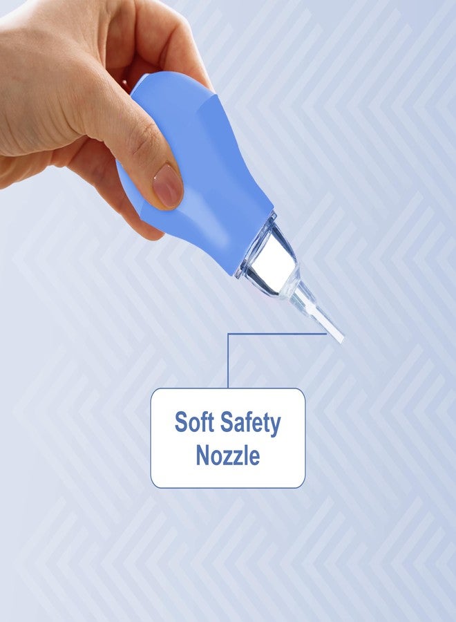 كريسنت شفاط أنف كريسنت | شفاط أنف خالٍ من مادة BPA للأطفال حديثي الولادة | منظف أنف ناعم للأطفال | شفاط مخاط سهل التنظيف لأنف الطفل | شفاط أنف صغير الحجم للأطفال، مناسب للأطفال من عمر 0+ شهر، لون أزرق فاتح - Image 4