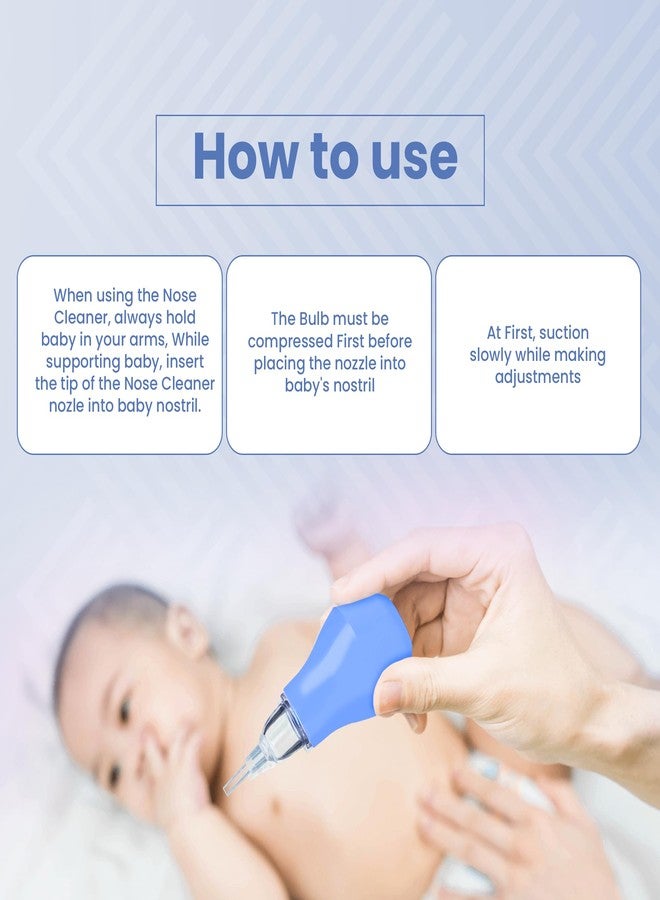 كريسنت شفاط أنف كريسنت | شفاط أنف خالٍ من مادة BPA للأطفال حديثي الولادة | منظف أنف ناعم للأطفال | شفاط مخاط سهل التنظيف لأنف الطفل | شفاط أنف صغير الحجم للأطفال، مناسب للأطفال من عمر 0+ شهر، لون أزرق فاتح - Image 3