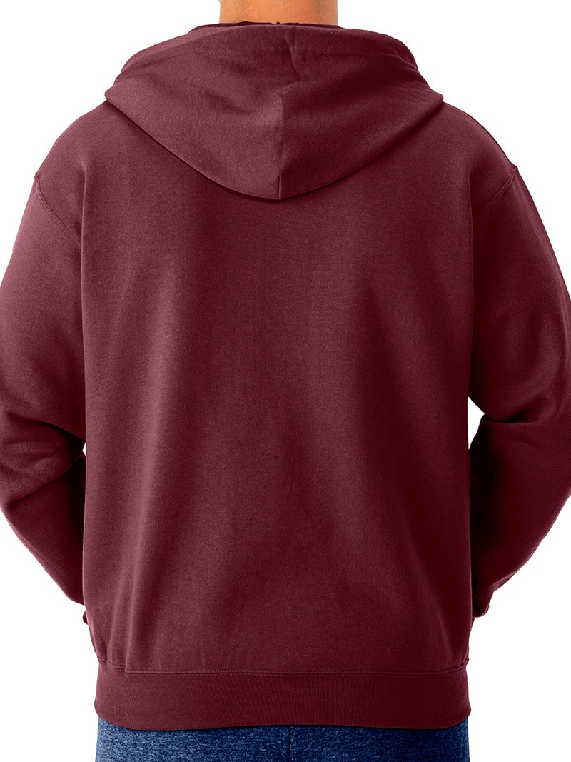 Jerzees -Men's NuBlend -Fleece -Sweatshirts & -Hoodies, Full Zip-Maroon, Small - Image 3