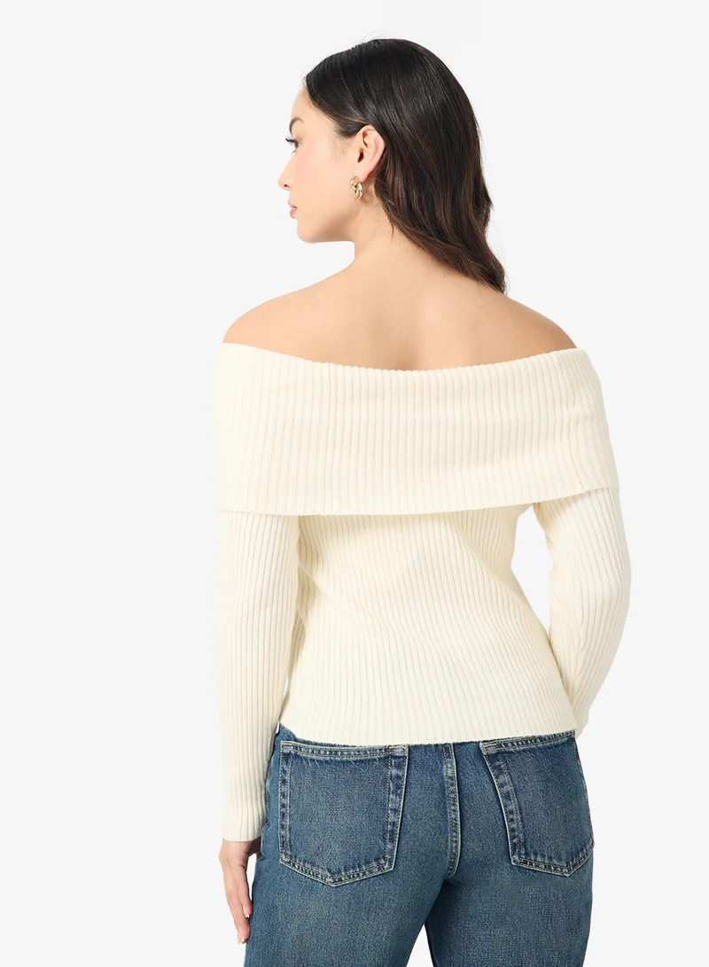 اونلي Onlkatia Long Sleeve Off Shoulder Sweater