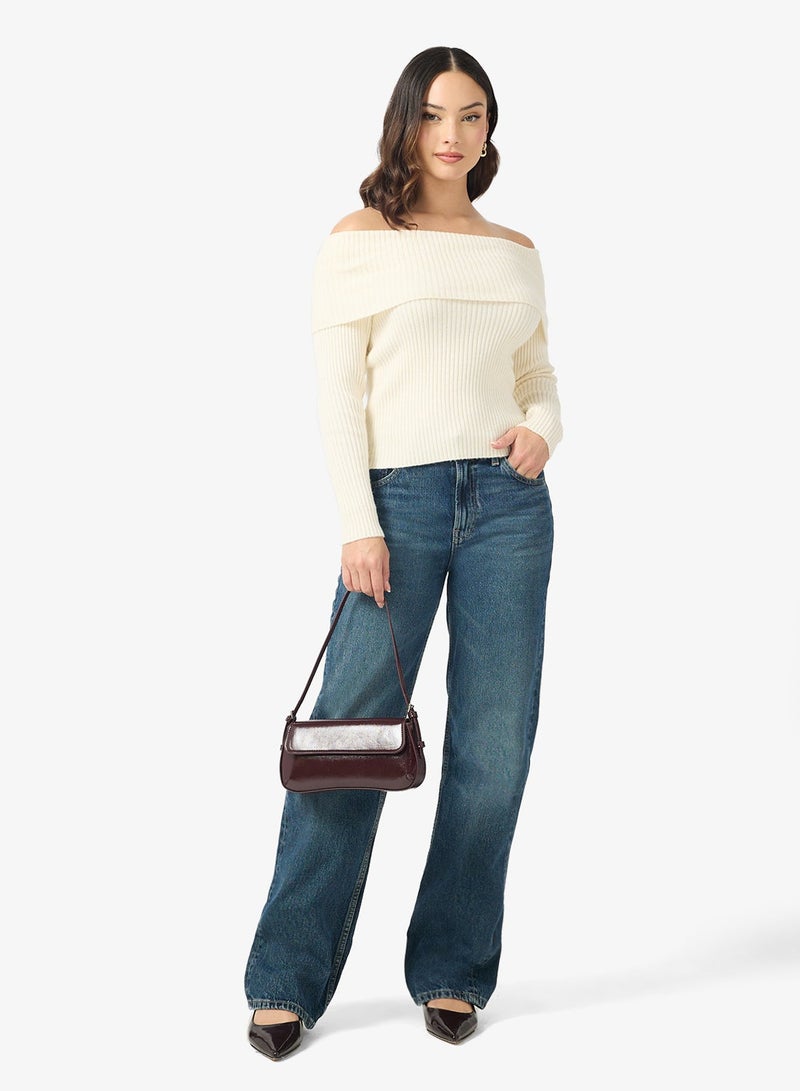 ONLY Onlkatia Long Sleeve Off Shoulder Sweater - Image 4