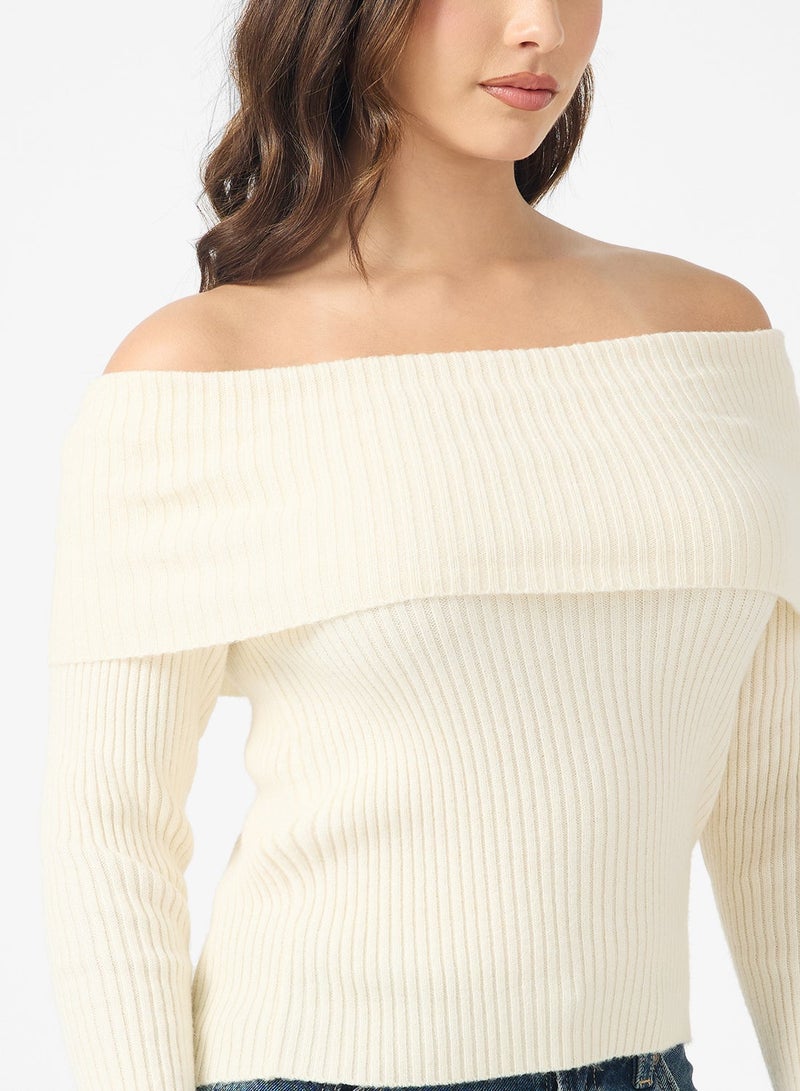 ONLY Onlkatia Long Sleeve Off Shoulder Sweater - Image 3