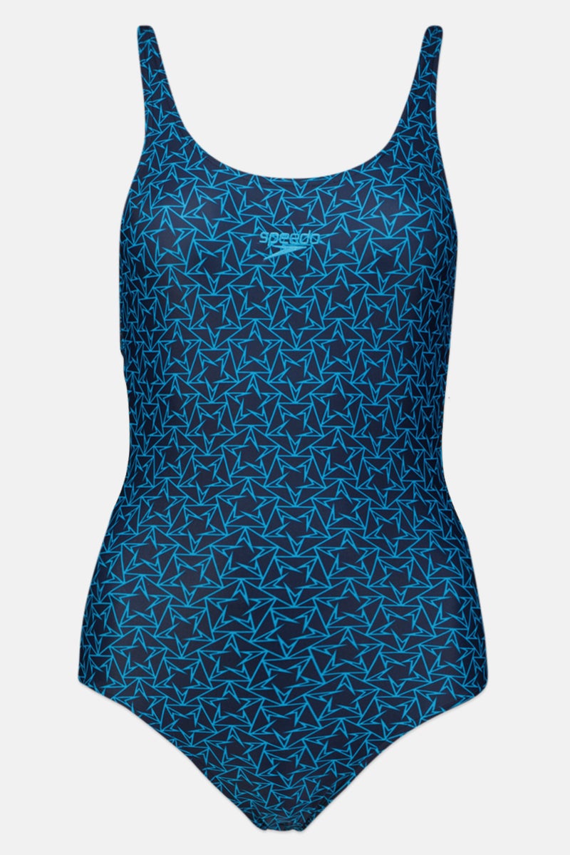 speedo Women Non Padded Embroidered Logo One Piece, Multicolor - Image 1