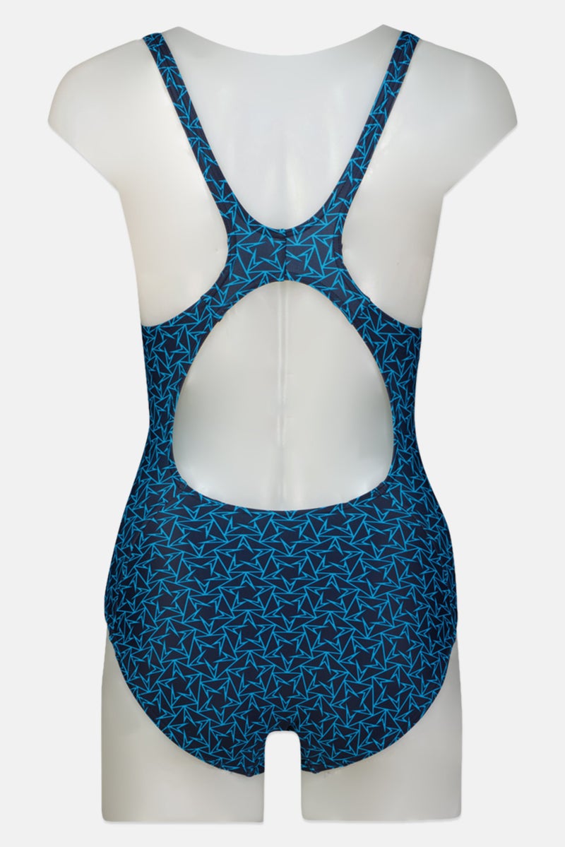 speedo Women Non Padded Embroidered Logo One Piece, Multicolor - Image 2