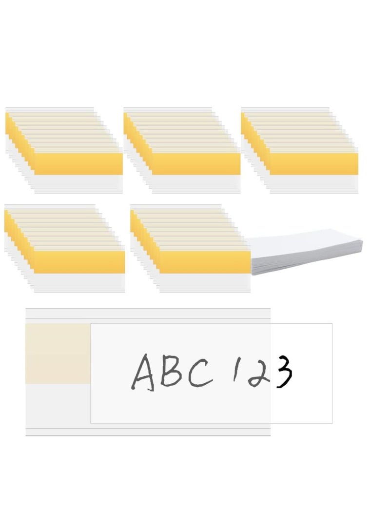 SYOSI Self Adhesive Ticket Holder,50 pcs 4x8 cm Price Tag Holders,Clear Self Adhesive Label Holders,for Shop Office Homewith White Card Inserts  - Image 1