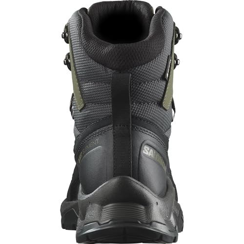 Salomon Men’s Quest Element Gore-Tex, Waterproof Neutral Leather Hiking Boots - Black/Deep Lichen Green/Olive Night - 8 - Image 4