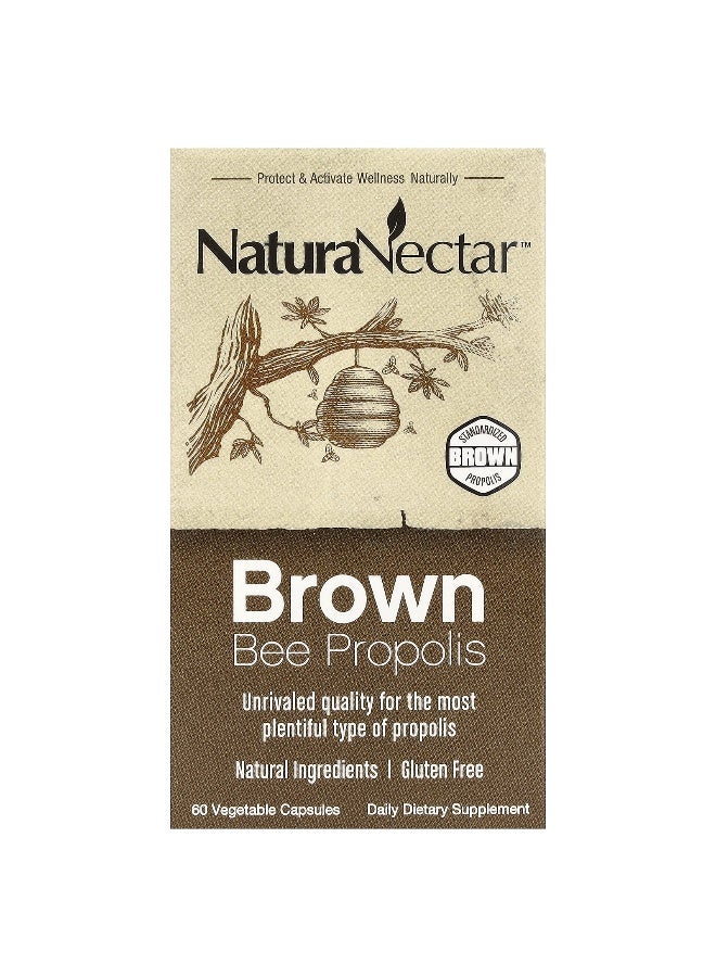 NaturaNectar - NaturaNectar, Brown Bee Propolis, 60 Vegetable Capsules - Image 1