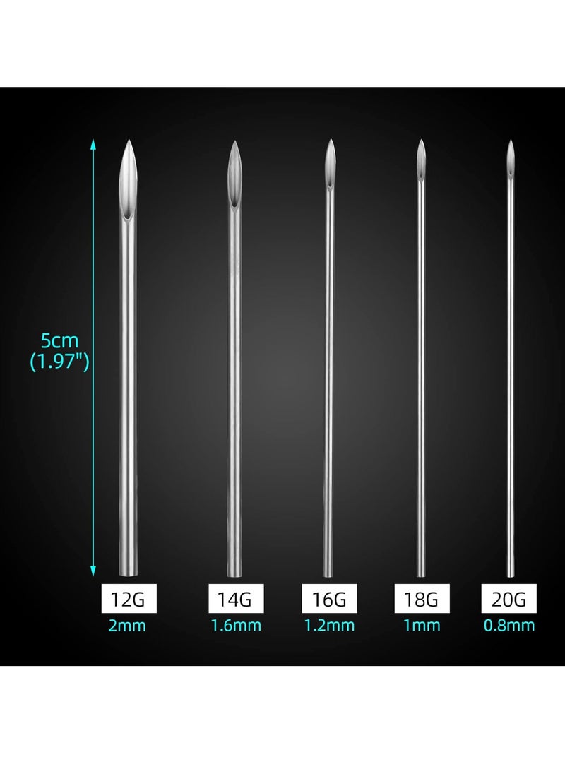 ATOMUS - Body Piercing Needles ATOMUS 16G Stainless Steel Sterile Disposable Ear Nose Navel Lip Piercing Needles 10 pcs - Image 1