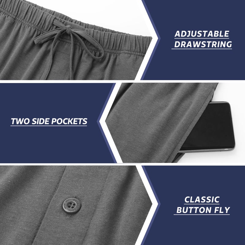 BAMBOO COOL Mens Pajama Set Bamboo Viscose Cotton Soft Lightweight Loungewear Sleepwear Long Sleeve and Pants with Pockets - Image 5