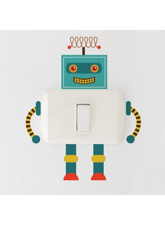 SUPERDANT Robot Light Switch Wall Sticker 6 Style Funny Robot Light Switch Wall Decals Vinyl Wallpaper Art Decal for for Kids Room Bedroom Living Room Nursery Classroom Decorations - Image 5