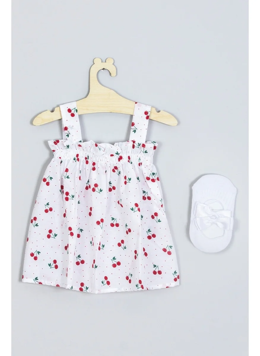 ادا بيبيك تشوكوك Ada Baby Kids Strappy Cherry Dress Ballerina Socks Set 008