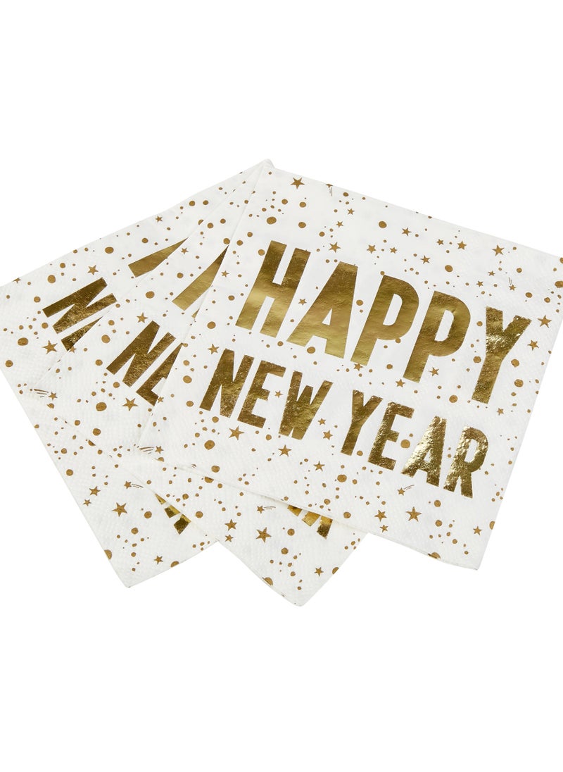 توكينج تيبلز مناديل كوكتيل رأس السنة السعيدة،  سم،  قطعة - Image 3