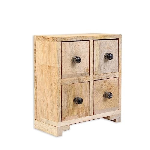 itsy-bitsy Itsy Bitsy Wooden Box for Art and Craft for Storage | Wooden Box for Storage,Jewellery| Chest of Drawers (4 Compartments) 6.5 X 3 X 6inch|Small Wooden Drawer Cabinet Organizer Box - Image 3