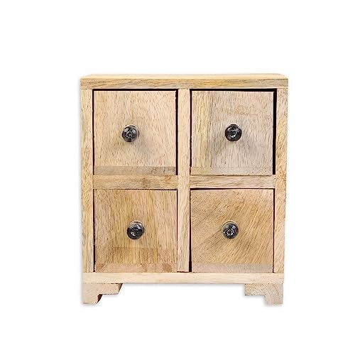itsy-bitsy Itsy Bitsy Wooden Box for Art and Craft for Storage | Wooden Box for Storage,Jewellery| Chest of Drawers (4 Compartments) 6.5 X 3 X 6inch|Small Wooden Drawer Cabinet Organizer Box - Image 1