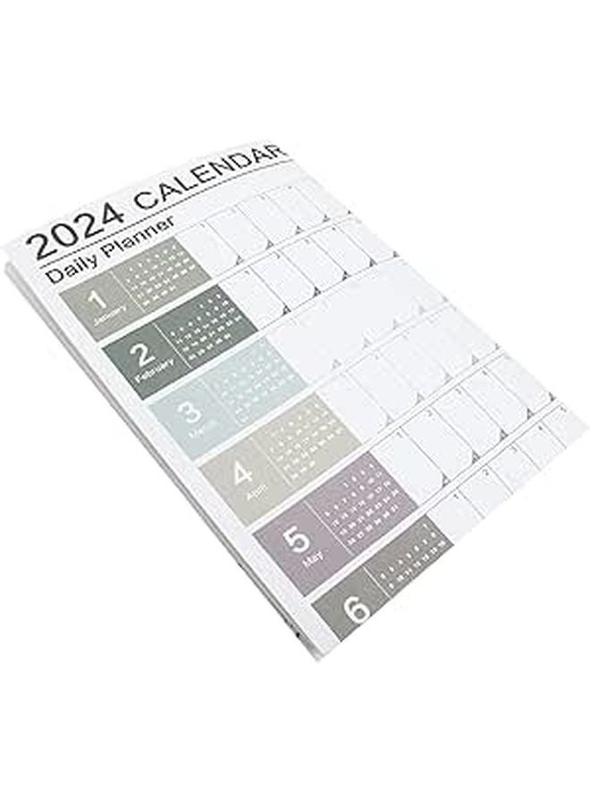 2024 Monthly Wall Calendar Planner Minimalist Pastel Color Home Office Full Year Schedule Planning - Image 1