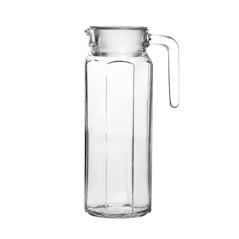 BRUSHFINCH Glass Pitcher with Lid 1100 ml Glass Water Pitcher Iced Tea Jug Sun Tea Pitcher Lemonade Pitcher Juice Pitcher Mixed Drink Pitcher Carafe with Handle and Lid 1pc Clear - Image 4