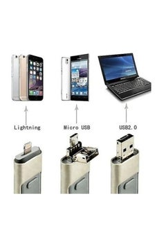 i-Flash 3 in 1 Usb Flash Drive Expand Memory Stick Otg Pendrive for iphone iPad Android PC 64GB Gold  - Image 3