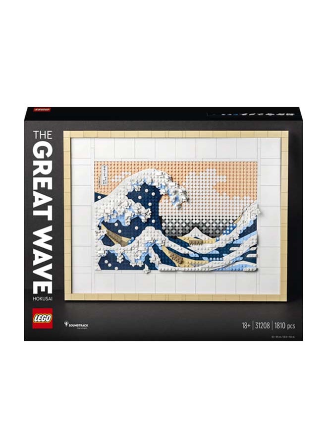 LEGO - 31208 Art Hokusai – The Great Wave, 3D Japanese Wall Art Craft Kit, Framed Ocean Canvas, Creative Activity, Gifts for Adults, DIY Home, Office Decor - Image 1