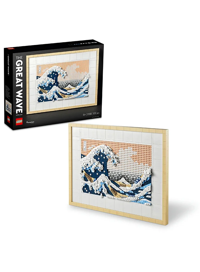 LEGO 31208 Art Hokusai – The Great Wave, 3D Japanese Wall Art Craft Kit, Framed Ocean Canvas, Creative Activity, Gifts for Adults, DIY Home, Office Decor
