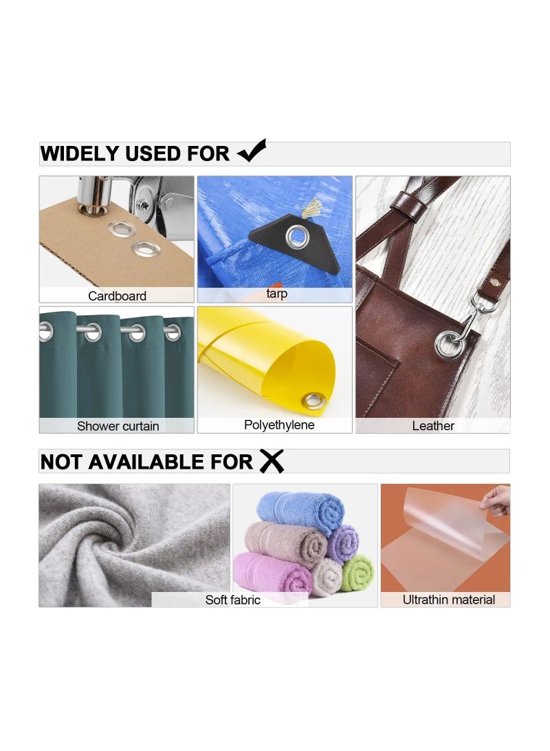 Barakah طقم مثقاب العين: إيكرافت 3/8 بوصة (10 مم) مثقاب يدوي لثقب العين مع 300 قطعة من حلقات الفضة - Image 5