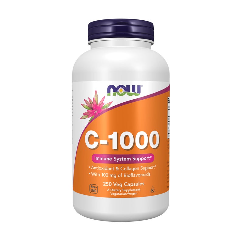 NOW Foods Supplements Vitamin C1000 with 100 mg of Bioflavonoids Antioxidant Protection 250 Veg Capsules