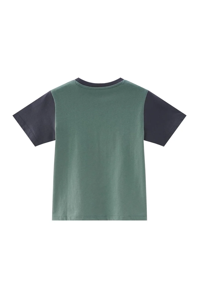 جيوردانو تيشيرت مطبوع برسومات للأطفال باللون الأخضر