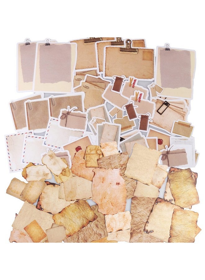 بينج شاو ماي ملصقات ورقية عتيقة، 90 قطعة من ملصقات الكتابة القديمة ذات المظهر العتيق لسجلات القصاصات والمخططات والحرف اليدوية (نمطان)