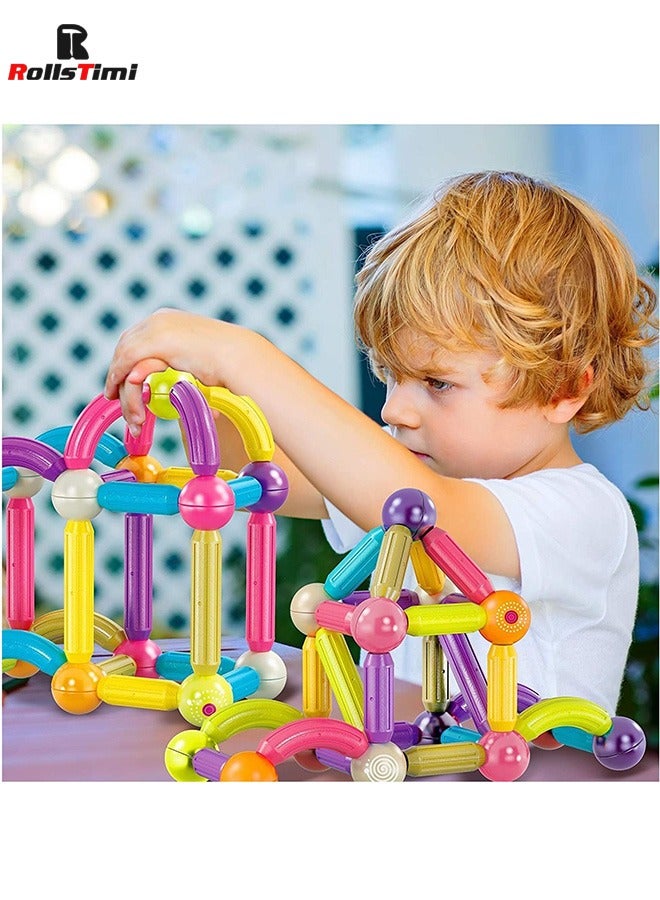 RollsTimi  42-Piece Magnetic Building Stick Blocks Multicolour - Image 2