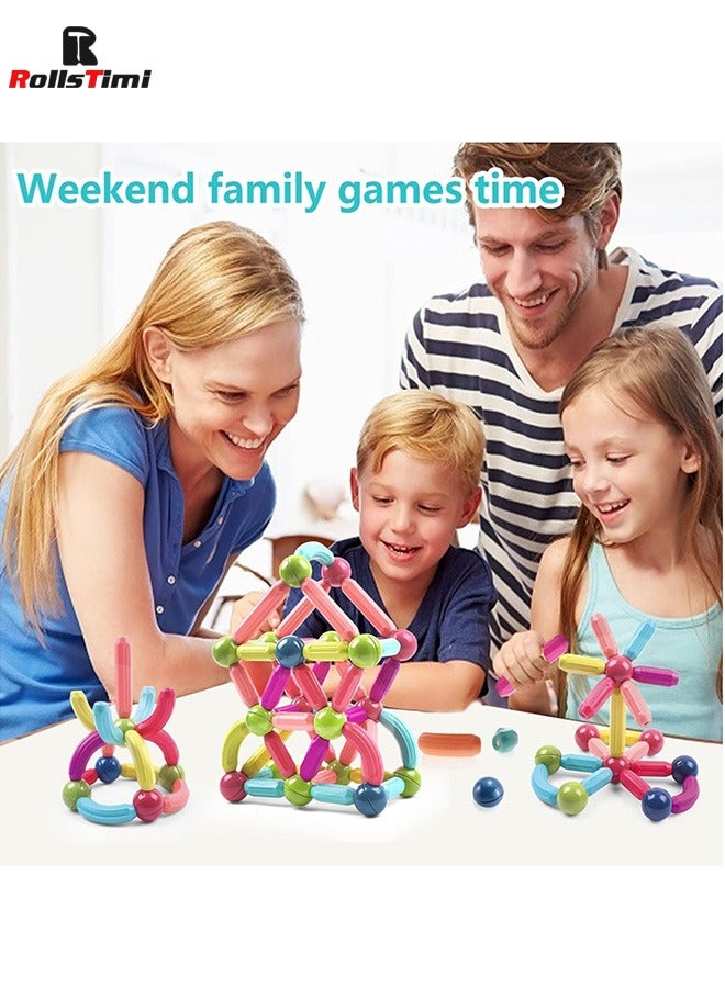 RollsTimi  42-Piece Magnetic Building Stick Blocks Multicolour - Image 3