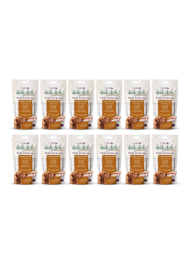 Caru - Daily Dish Smoothies - Lickable Peanut Butter Dog Treat or Pet Food Topper - .5oz Tubes - 4 Tubes per Pack - 12 Pack - Image 1