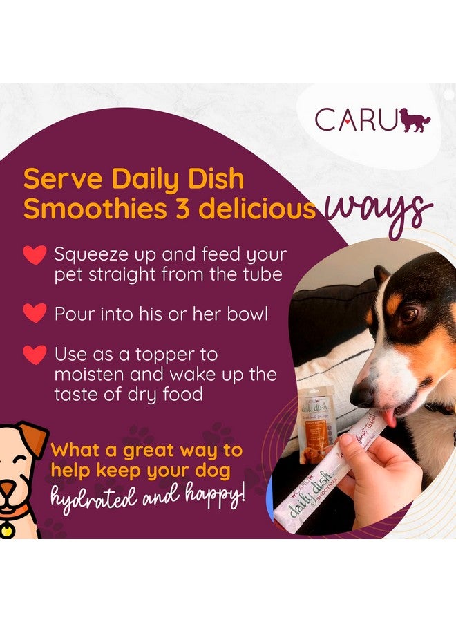 Caru - Daily Dish Smoothies - Lickable Peanut Butter Dog Treat or Pet Food Topper - .5oz Tubes - 4 Tubes per Pack - 12 Pack - Image 2