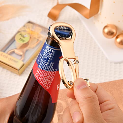 VZCBZC 50 Pcs Golden 70th Birthday Party Favors with Rhinestones, Perfect for Guests, Personalized 70 Beer Bottle Openers, Bulk Keepsakes (70) - Image 4
