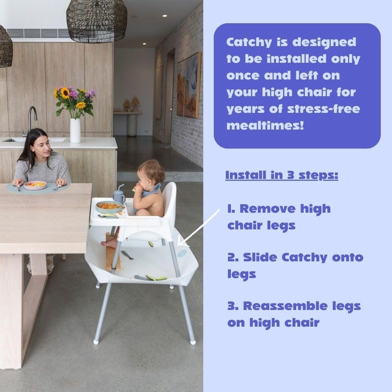 CATCHY - Food Catcher - Compatible with IKEA Antilop High Chair + 11 Other High Chairs - Highchair Sold Separately - Baby & Toddler Food & Mess Catcher - Under High Chair Accessory - Image 5