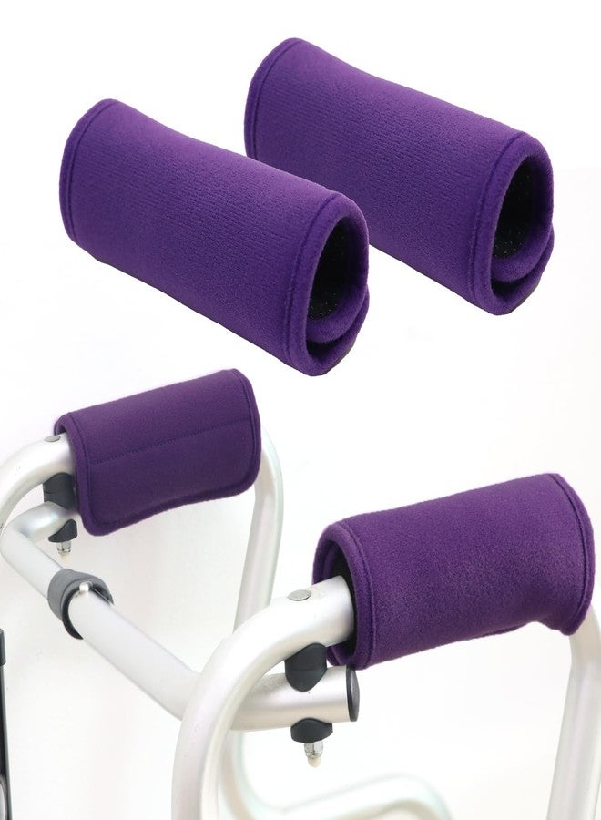 Bcautay 2 Pcs Walker Handle Cushions Walker Grip Covers Pads Walker Padded Hand Grip Covers for Rolling Wheelchair Walker Elderly Grippers Rollator Handle (Purple) - Image 1