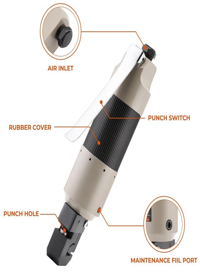 ISINFLASH Pneumatic Straight Punch Flange Tool, Auto Body Air Hole Punch and Crimper Flange Tool Sheet Metal Flanging, Car Repair - Image 3