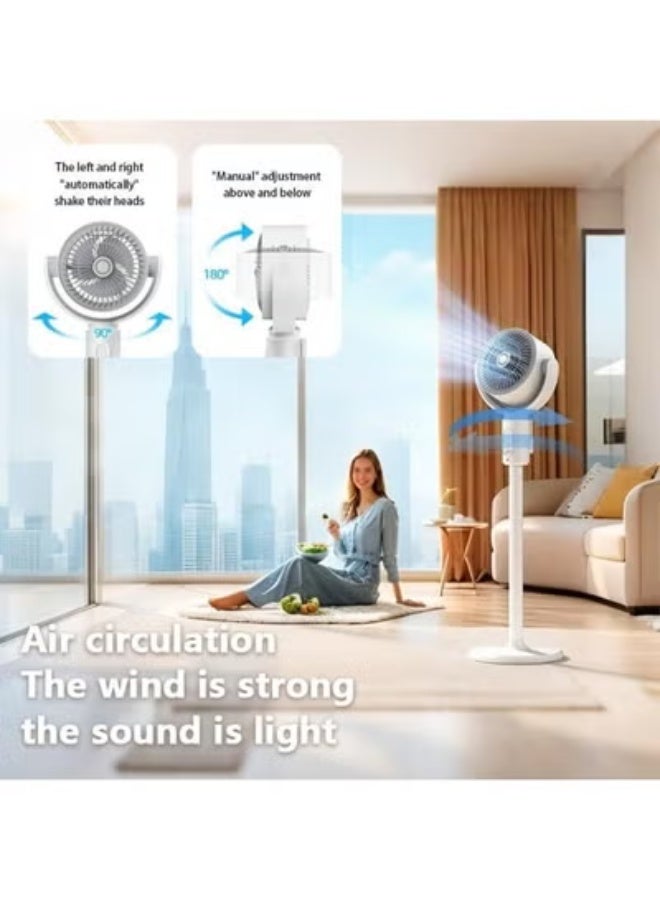 جاجيك Standing Fan F1 – 180° + 90° Oscillating Pedestal Fan with DC Motor, 5-Speed Quiet Cooling Floor Fan with Remote Control, 8H Timer, Adjustable Height Air Circulator for Bedroom, Living Room & Home – White - Image 3