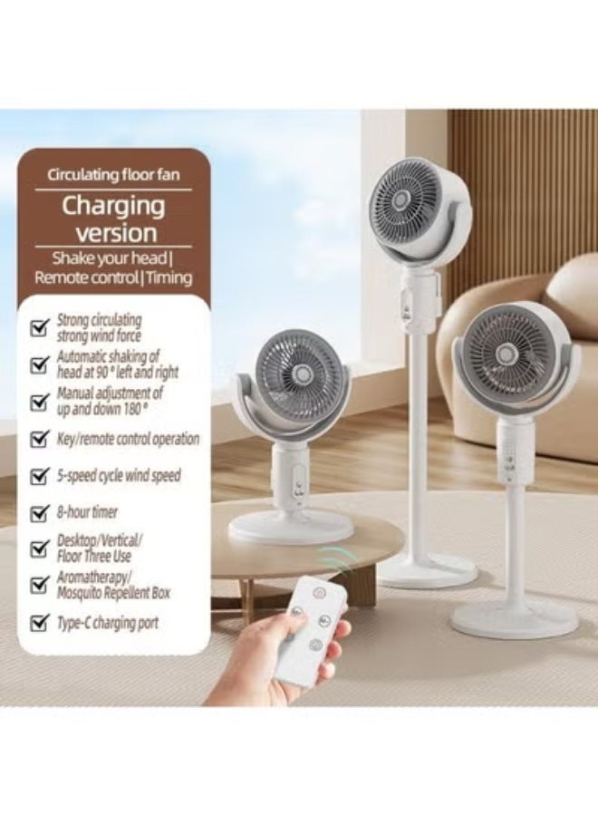 جاجيك Standing Fan F1 – 180° + 90° Oscillating Pedestal Fan with DC Motor, 5-Speed Quiet Cooling Floor Fan with Remote Control, 8H Timer, Adjustable Height Air Circulator for Bedroom, Living Room & Home – White - Image 5